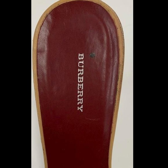 Burberry Authentic Open Toe Leather Women's Khaki Heels Sz: 40 - Picture 4 of 13